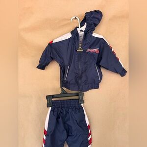 Baby boy 3-6Mo matching Braves jogger set